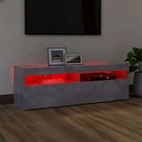 TV ormarić s LED svjetlima siva boja betona 120x35x40 cm | shoptok.hr