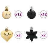 vidaXL Set božičnih okraskov 40 pcs Črna in zlata | Shoptok.si