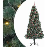 vidaXL Umjetno prethodno osvijetljeno božićno drvce s kuglicama 210 cm | shoptok.hr