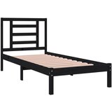  Posteljni okvir črn iz trdnega lesa 75x190 cm 2FT6, (20647798) | Shoptok.si