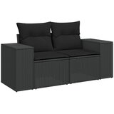  4-dijelni set vrtnih sofa od poliratana s jastucima crni | shoptok.hr