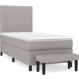  Box spring postelja z vzmetnico svetlo siva 90x200 cm blago, (20789976) | Shoptok.si