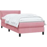 Box spring postelja z vzmetnico roza 80x220 cm žamet, (21792609) | Shoptok.si