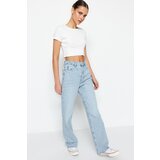 Trendyol Blue High Waist Long Straight Jeans | shoptok.hr