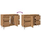 vidaXL Kopalniška omarica artisan hrast 80x33x60 cm inženirski les | Shoptok.si