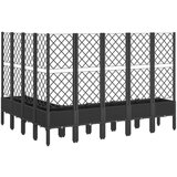  Vrtna sadilica s rešetkom crna 200 x 160 x 142 cm PP | shoptok.hr