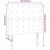 vidaXL Posteljno vzglavje 2 kosa temno rjav 90x5x78/88 cm blago | Shoptok.si
