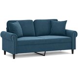  Dvosjed s ukrasnim jastucima plavi 140 cm baršunasti | shoptok.hr