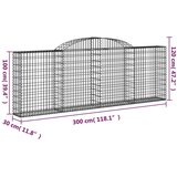  Lučne gabionske košare 17kom 300x30x100/120cm pocinčano željezo | shoptok.hr