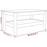  Klubska mizica 80×50×40 cm trdna borovina, (20908602) | Shoptok.si