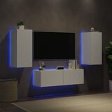  The Living Store Stenske TV omarice z LED lučkami 3 kosi bela - Stenska TV Omarica, (21555412) Cene