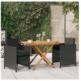  3-dijelni vrtni blagovaonski set s jastucima crni | shoptok.hr
