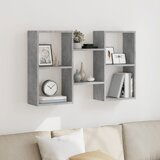 Maison Chic Stenska polica - Viseča Polica betonsko siva 96x18x60 cm inženirski les, (21793867) | Shoptok.si