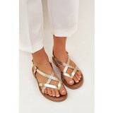 Zazoo Leather Flat Sandals With Intertwined Straps | Shoptok.si