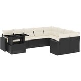  The Living Store Vrtna sedežna garnitura 10-delna z blazinami črn poli ratan - Vrtna Sedežna Garniture, (21446745) | Shoptok.si