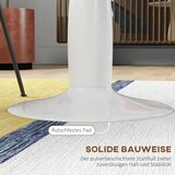  Okrugli blagovaonski stol čelik s praškastim premazom MDF s melaminom protuklizne noge 70 x 74 cm bijela | shoptok.hr