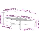  Okvir kreveta bez madraca voštano smeđi 90 x 190 cm od borovine | shoptok.hr