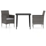  3-dijelni vrtni blagovaonski set s jastucima sivo-crni | shoptok.hr