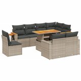 vidaXL Vrtna sedežna garnitura 9-delna z blazinami siv poli ratan, (21112762) | Shoptok.si