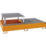eurokraft pro Jeklena prestrezna kadica za cisterne IBC / KTC, DxŠxV 2650 x 1460 x 865 mm, z 1 odtočnim nastavkom, prestrezna prostornina 1000 l, laki Cene