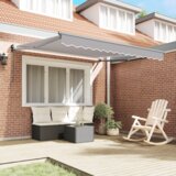 vidaXL Ročna retraktibilna tenda svetlo siva 300x250 cm, Nadomestna tenda za okvir 3x2.5 m svetlo siva | Shoptok.si