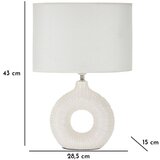 Mauro Ferretti Bijela stolna lampa keramička s tekstilnim sjenilom (visina 43 cm) Seta – | shoptok.hr