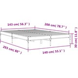  Okvir kreveta boja hrasta 140x200cm konstruirano drvo i metal | shoptok.hr