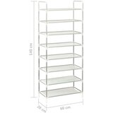 vidaXL stalak za cipele s 8 polica od metala i netkane tkanine srebrni | shoptok.hr