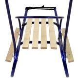 Lean_Toys Otroške kovinske sani z naslonom za potiskanje modra | Shoptok.si