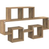 vidaXL Polica na zidu s policom s pohranom Umjetnička hrastovina 82 x 15 x 51 cm | shoptok.hr