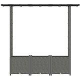  Povišeni krevet s mrežom i krovom Svjetlosiva PP - Svjetlosiva 162 5 x 40 x 138 cm s ravnim krovom (2 bočna mreža) | shoptok.hr