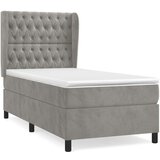 Box spring postelja z vzmetnico svetlo siv 90x190 cm žamet, (20790859) | Shoptok.si