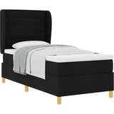vidaXL Postelja s tlačnim dnom in vzmetnico Črna 90x190 cm Tkanina, (22051634) | Shoptok.si