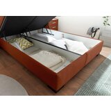 MID.YOU POSTELJA Z VZMETNICO 140 cm x 200 cm , tekstil, leseni material barve konjaka | Shoptok.si
