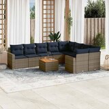  10-dijelni set vrtnih sofa od poliratana s jastucima sivi | shoptok.hr
