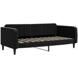  Dnevni krevet na razvlačenje s ladicama crni 90 x 190 cm baršun | shoptok.hr