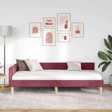 vidaXL Kotna postelja Drugo z vzglavjem vinsko rdeča 90 x 190 cm | Shoptok.si