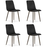 Lava stolica - crni baršun / noge od oraha x 4 | shoptok.hr