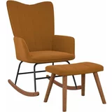  Stolica za ljuljanje s osloncem za noge smeđa baršunasta