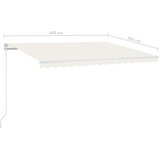 Tenda na ručno uvlačenje s LED svjetlima 400 x 300 cm krem | Eponuda.com