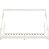  Otroški posteljni okvir bel 90x200 cm trdna borovina, (20787723) | Shoptok.si