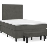 vidaXL Krevet box spring s madracem tamnosivi 120 x 190 cm baršun Cijene
