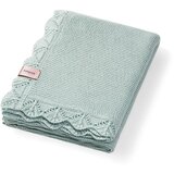 BabyOno Pletena bambus dekica s volanom 75x100 cm, mint Cene