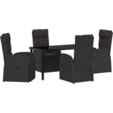  Set za vrtne obroke od 5 komada s jastucima - Crni poli ratan | shoptok.hr