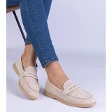 Gemre Beige classic perforated eco-suede loafers Argossa | Shoptok.si