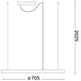 Ideal Lux led luster na sajli oracle slim LED/37W/230V cri 90 prečnik 70 cm zlatni | Eponuda.com