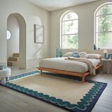Flair Rugs Ročno tkana volnena preproga v naravni barvi/zelenomodra 200x290 cm Wiggle Wool – | Shoptok.si
