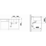 Blanco pomivalno korito subline 350/350-U z zgornjim delom sifona, črn (525987) | Shoptok.si