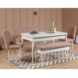 Hanah home Trpezarijski set od bijelog kamena, bijelo-krem boja | Eponuda.ba