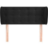  Vzglavje z ušesi črno 83x23x78/88 cm žamet, (20933241) | Shoptok.si